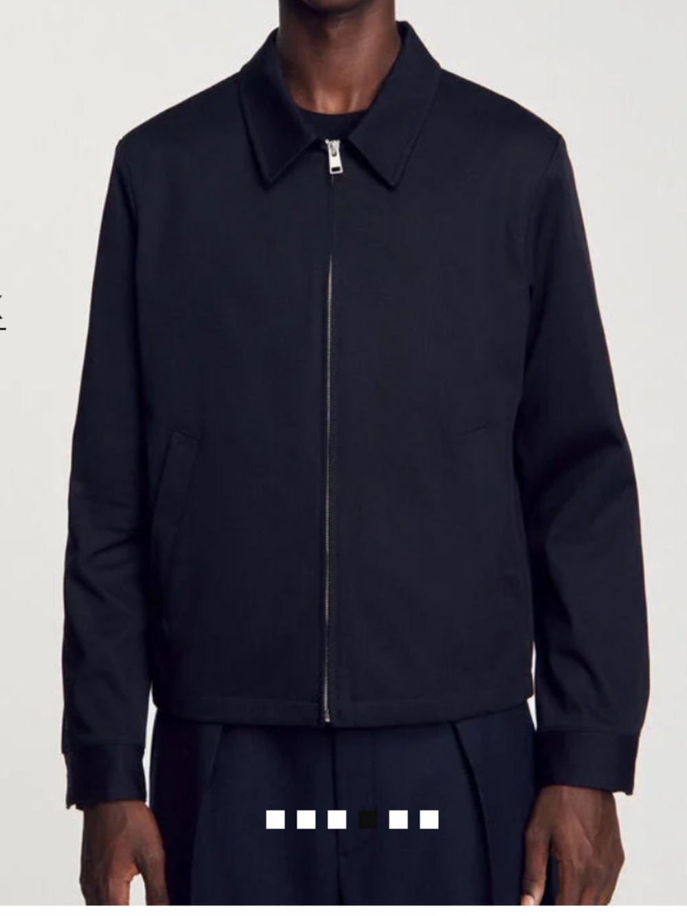 Sandro Navy Zip-Front Cotton jacket size XL